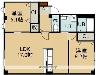 BETTER R北斗【1階】の間取り